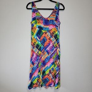 Jams world midi Hawaiian pull on swoop neck dress